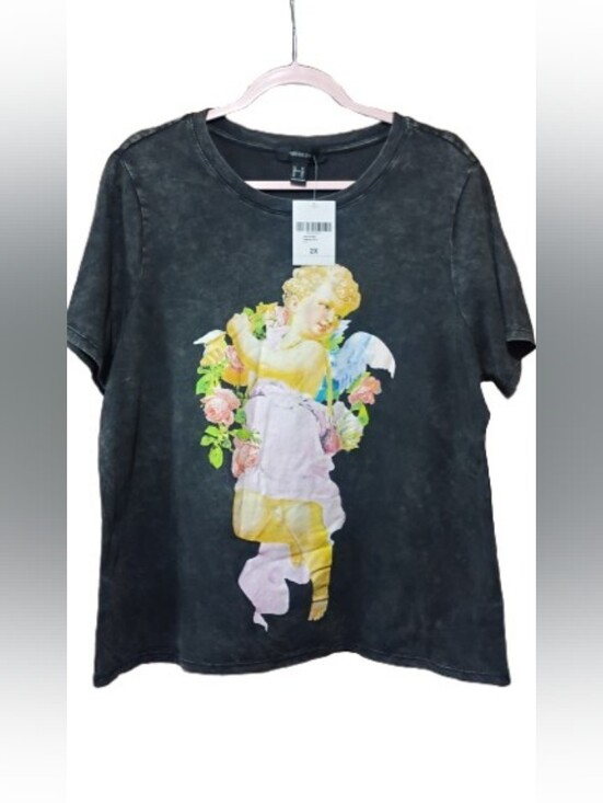 Forever 21 Other - Forever Angel Graphic Tee with Pastel Floral Print